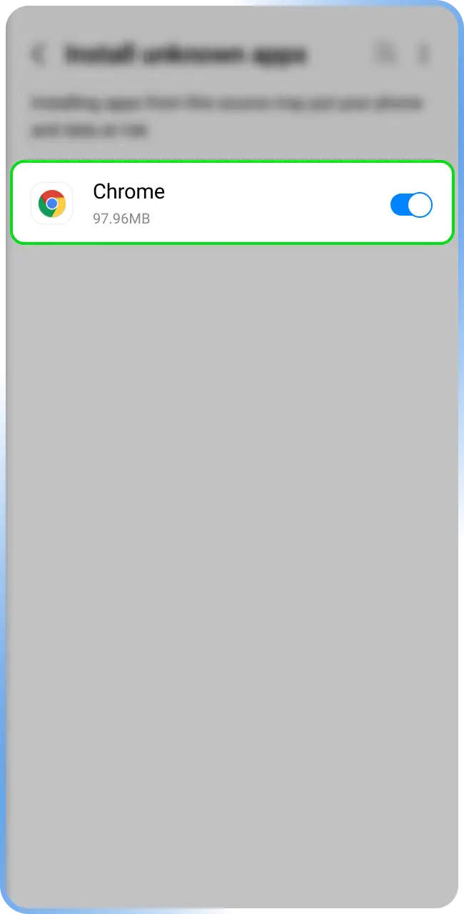 Allow installation from unknown sources to set up the Stake App.
