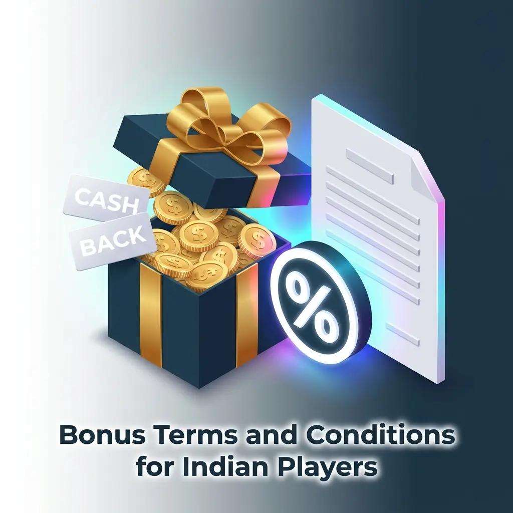 Bonus terms and conditions for Indian players covering wagering requirements, promo codes, and VIP rewards
