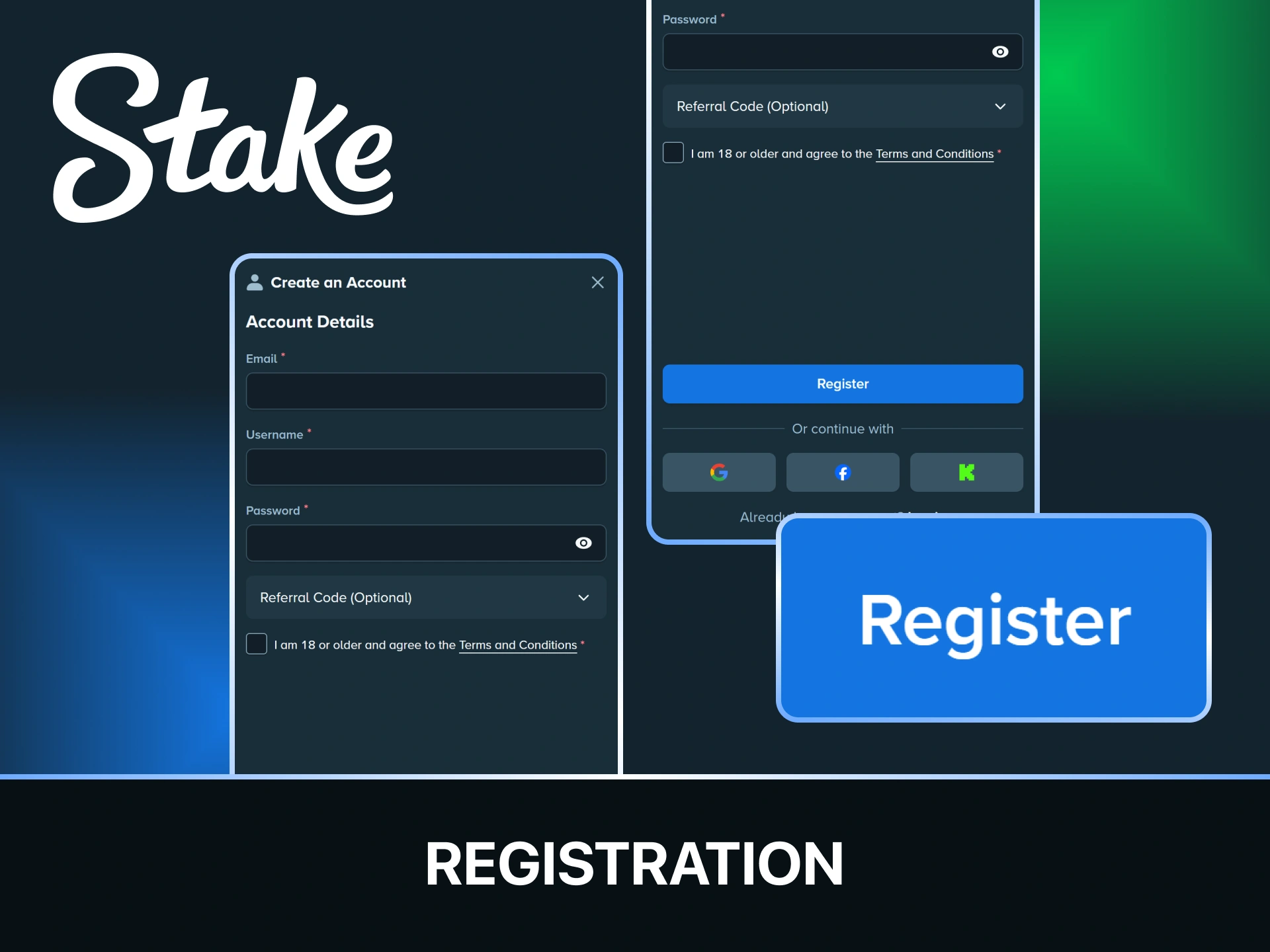 Complete your Stake registration process directly using the official mobile app.
