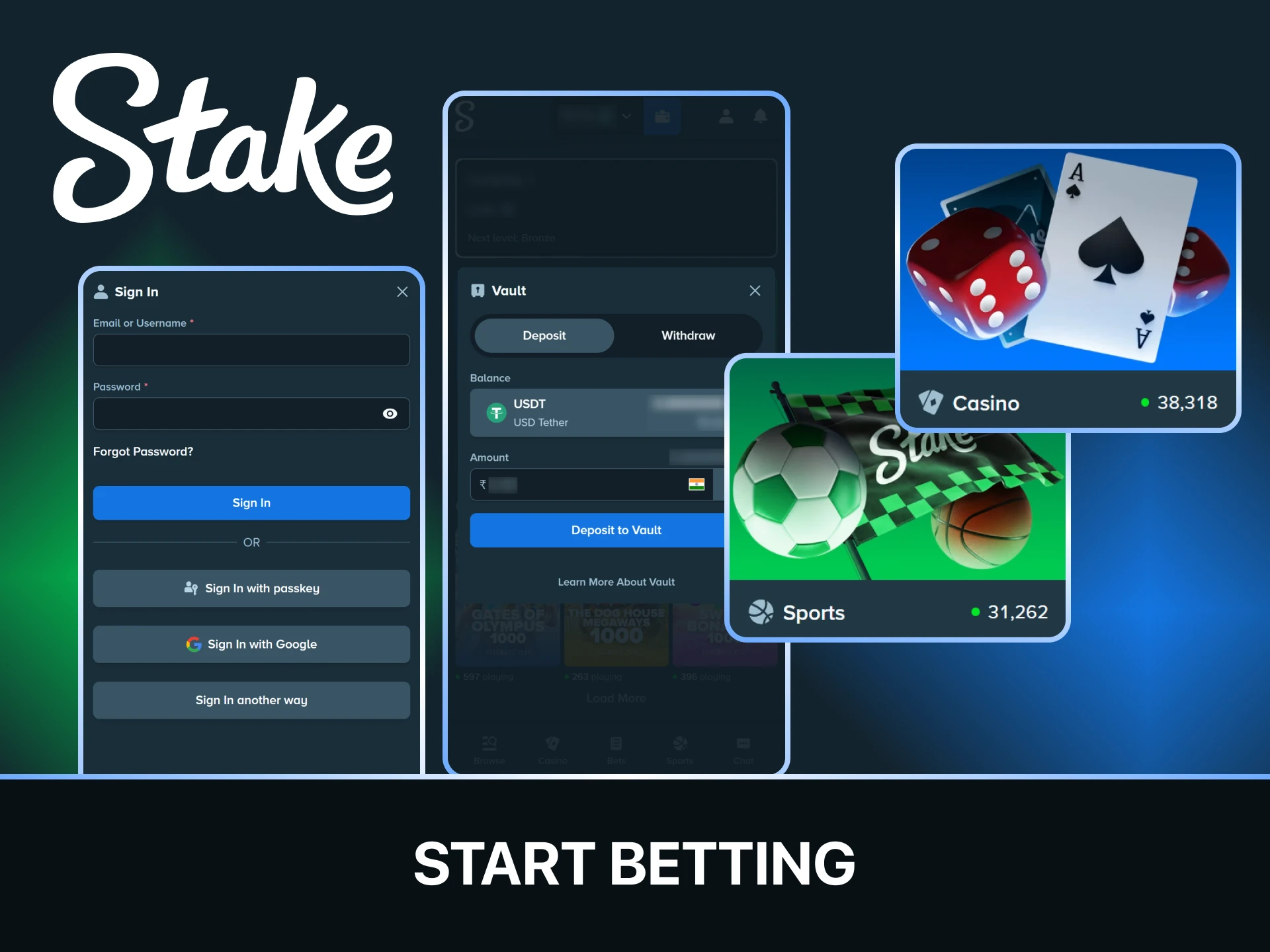 Learn how to start your wagering journey using the Stake app.