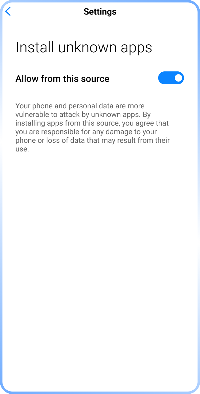 Change your Android settings to permit external downloads for the Aviator Stake app.