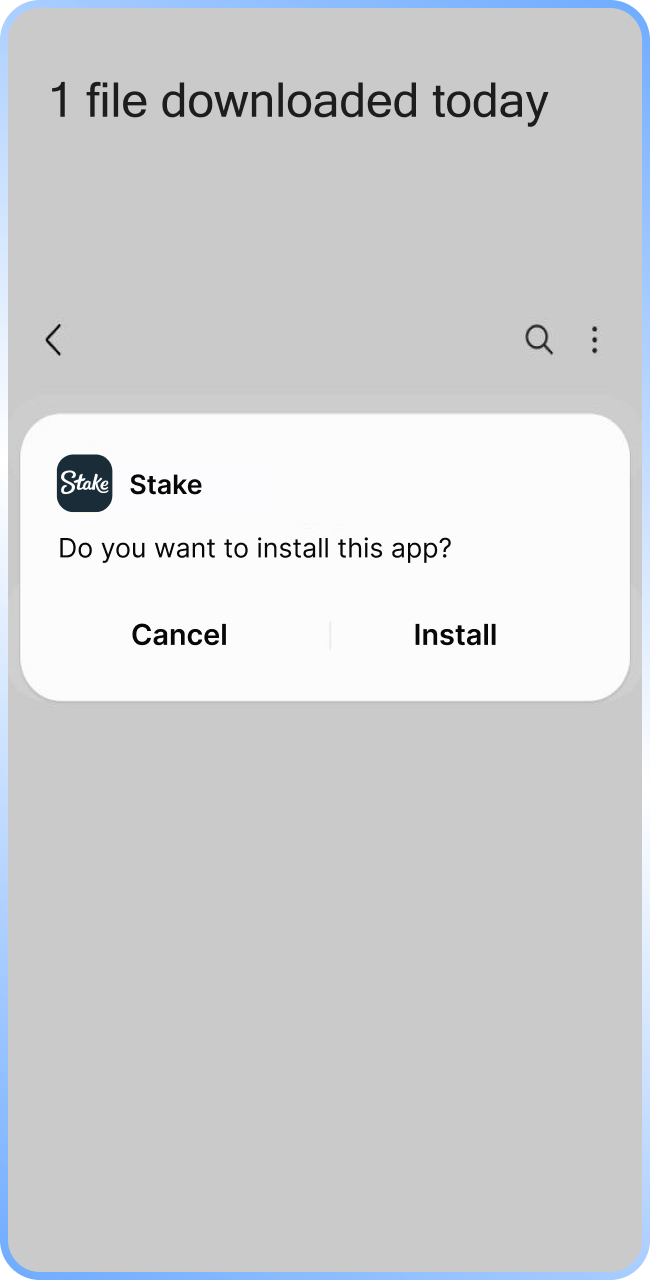Run the completed installer on Android to prepare the Aviator mobile utility on Stake.
