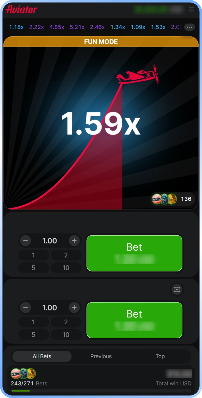 Deposit and start betting on Aviator on the Stake Android app.