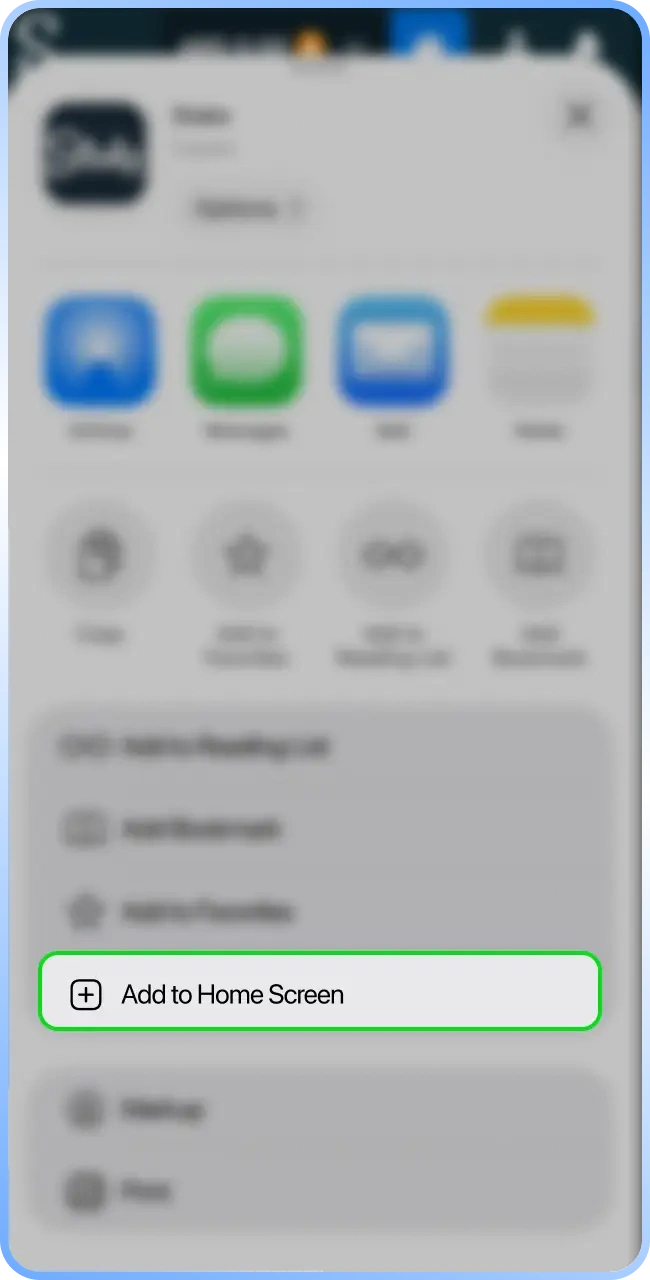 Pin the responsive web app for iOS to access the mobile Aviator service on Stake.