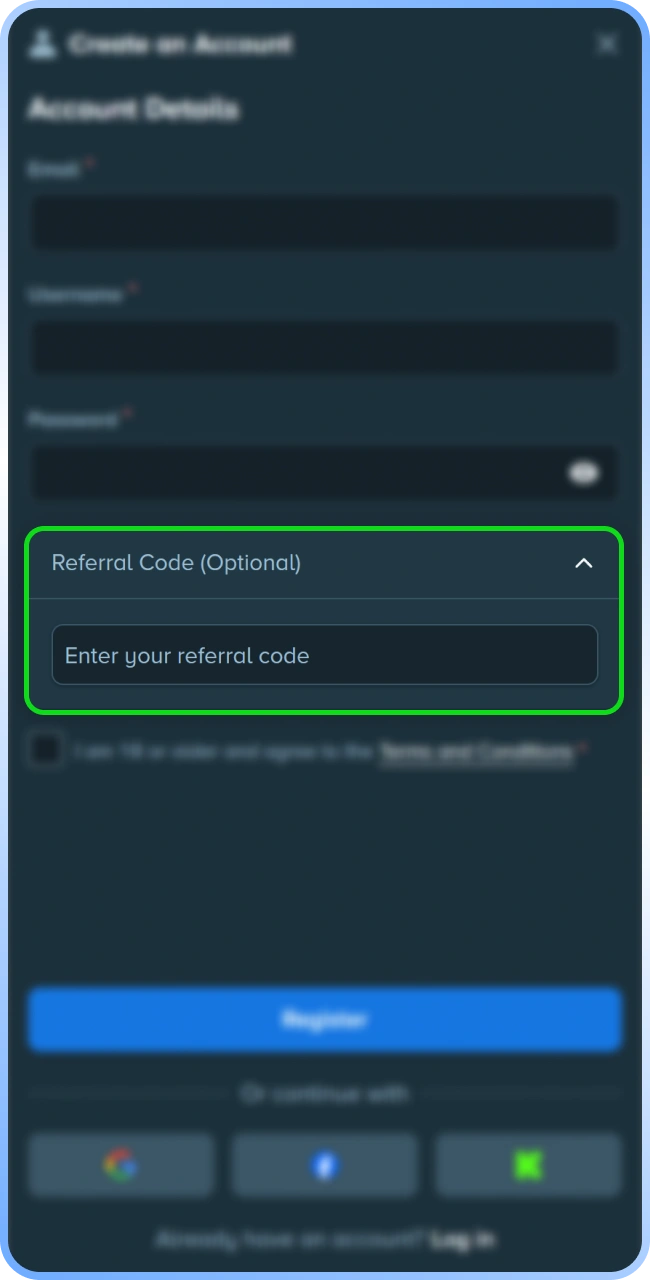 Enter a Stake promo code to trigger unique account bonus privileges.
