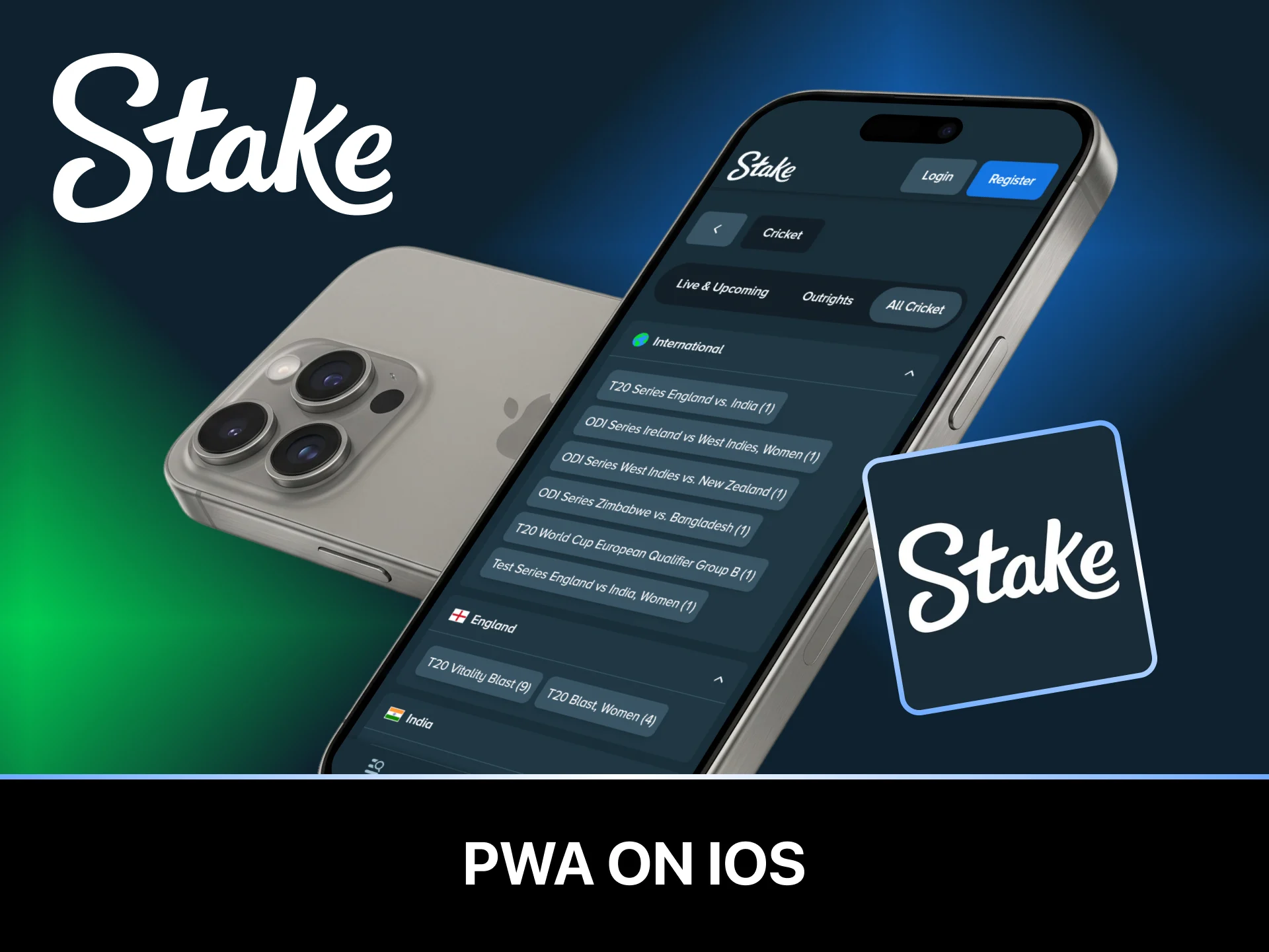 Install the responsive cricket betting PWA on iOS to enjoy seamless Stake wagering.