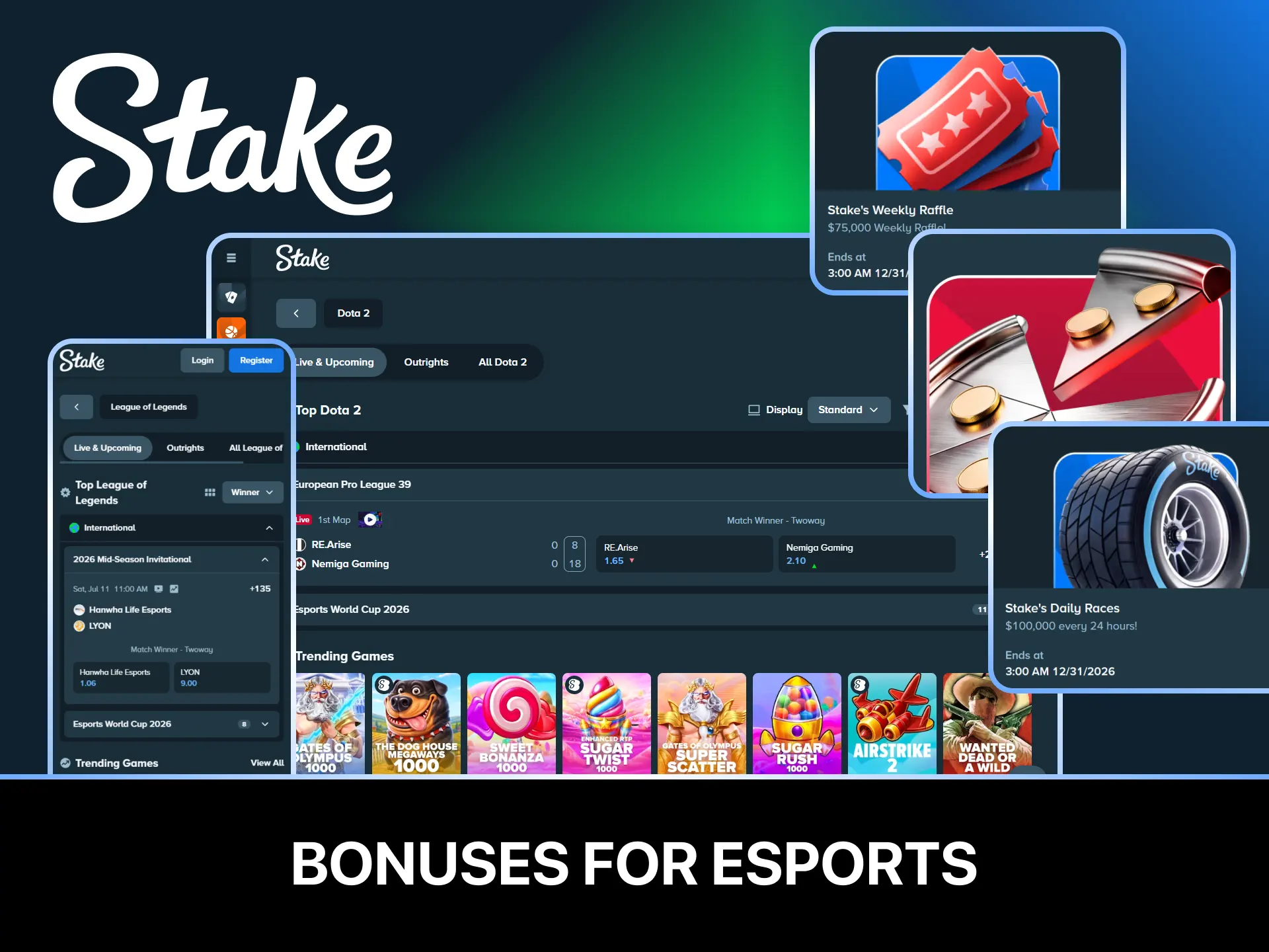 Claim exclusive Stake eSports bonuses to enhance your wagering experience in India.