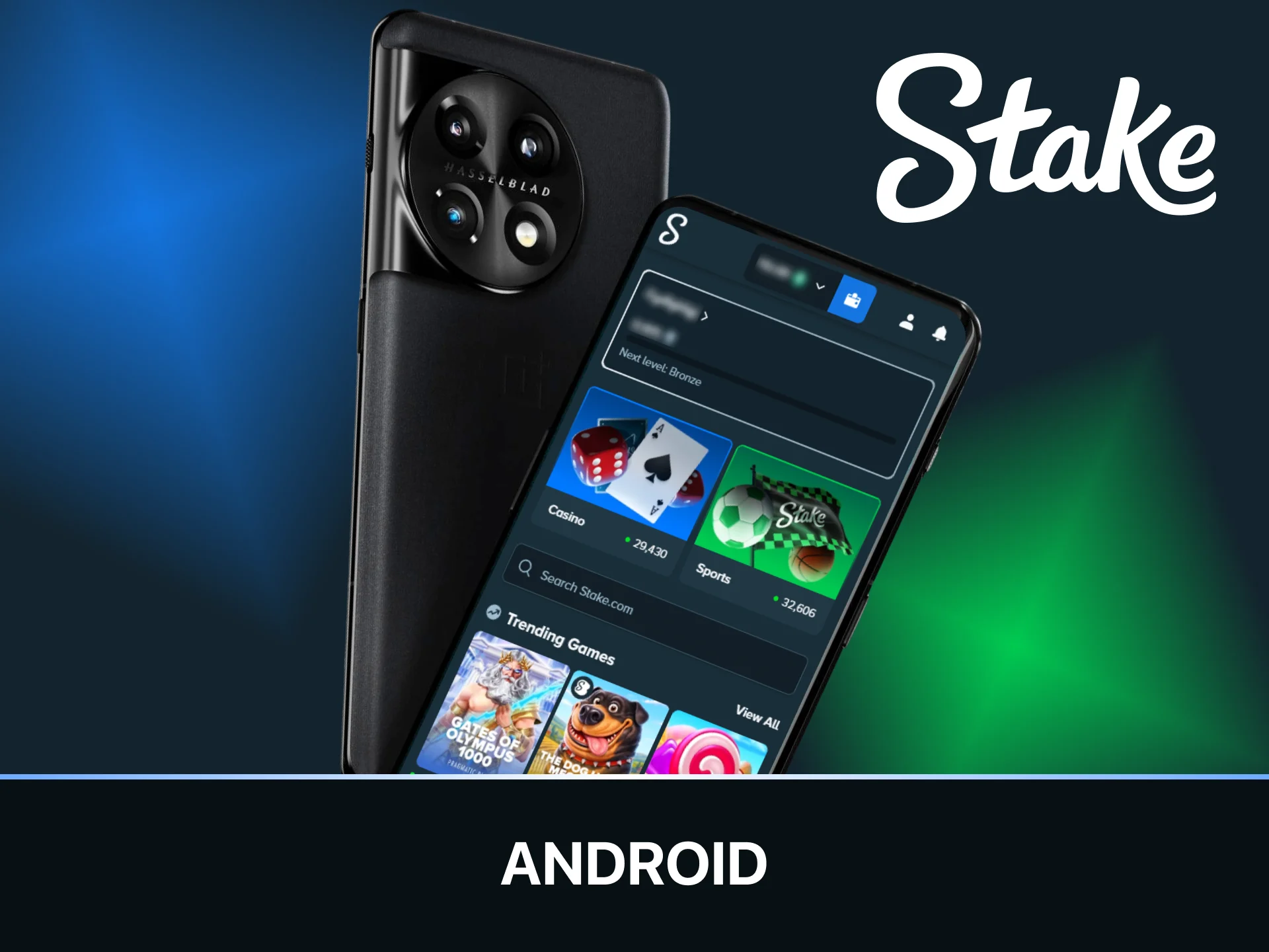 Install the modern Stake Android app on your mobile device to play on the go.