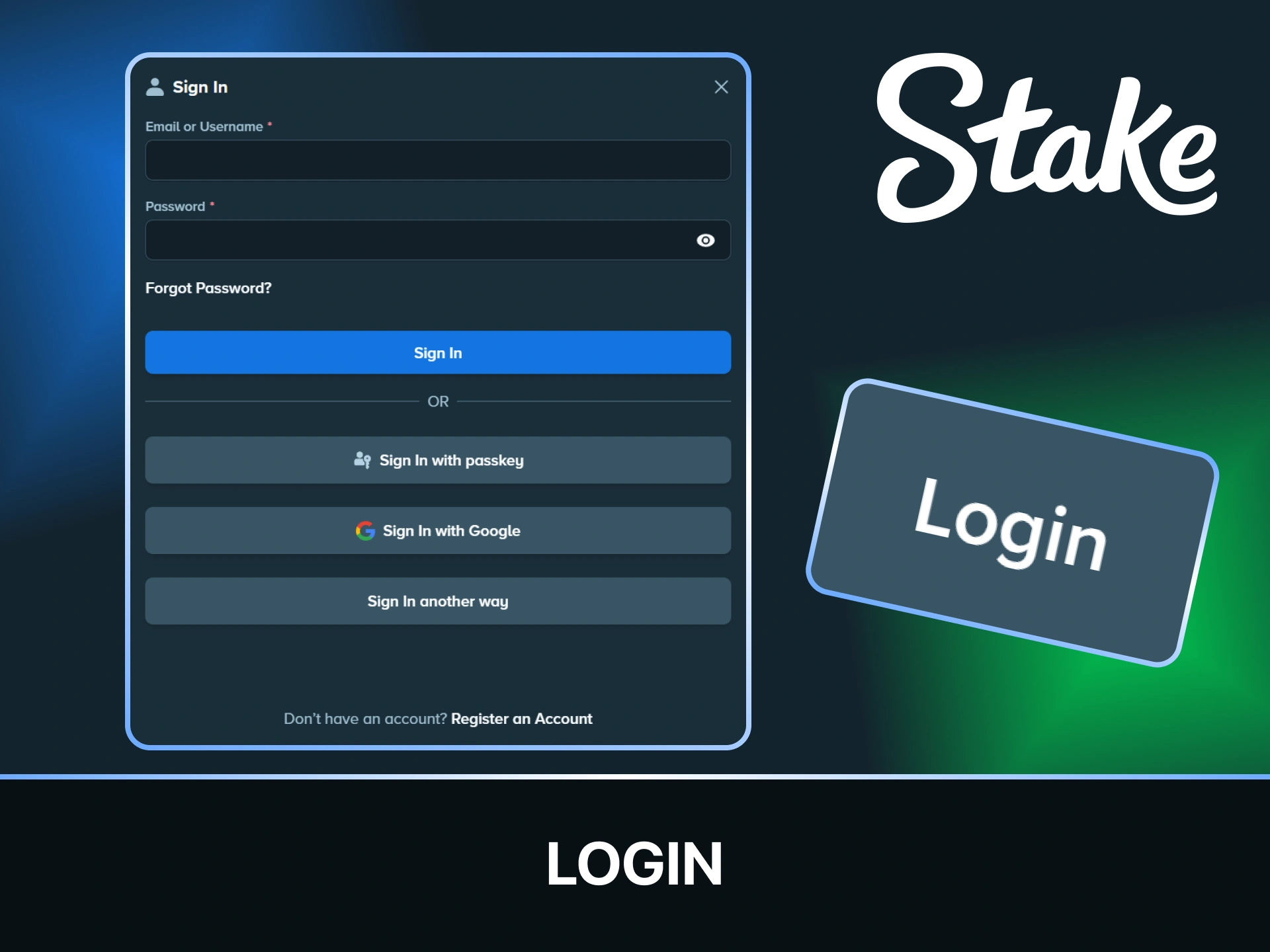 Access your existing Stake account from India to place bets easily.