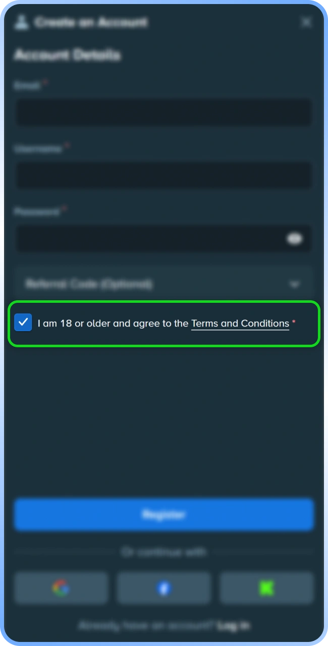 Review platform guidelines before finishing the initial sign up phase at Stake.