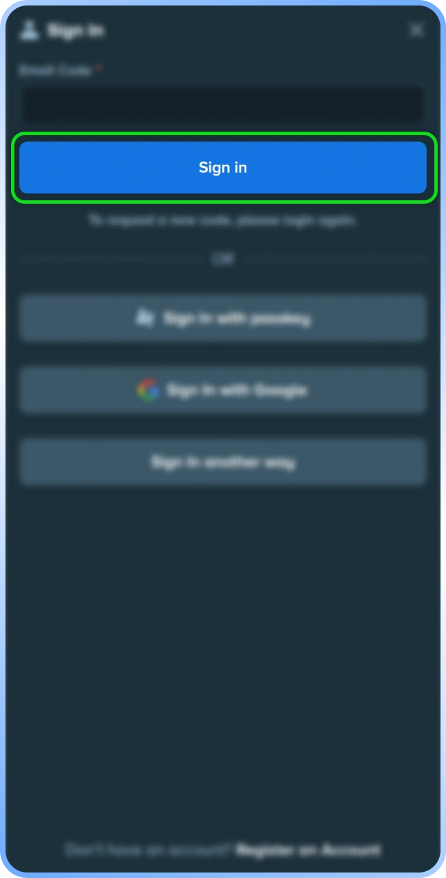 Click the final button to confirm logging into your Stake account.