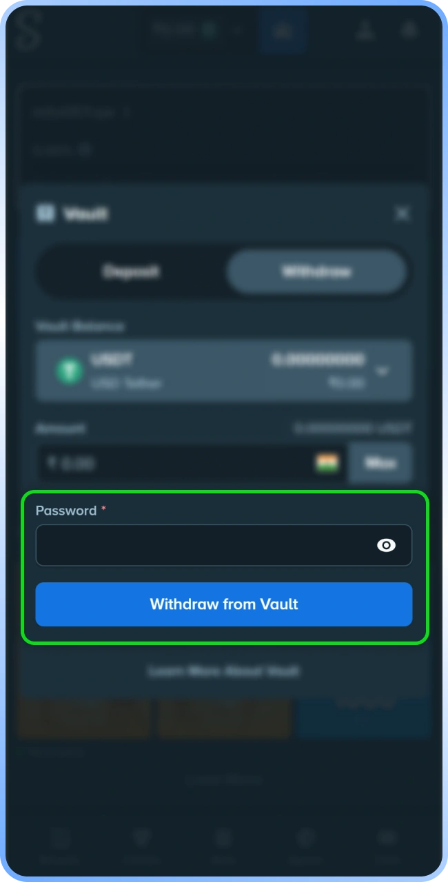 Complete your withdrawal transaction request securely on the Stake platform.